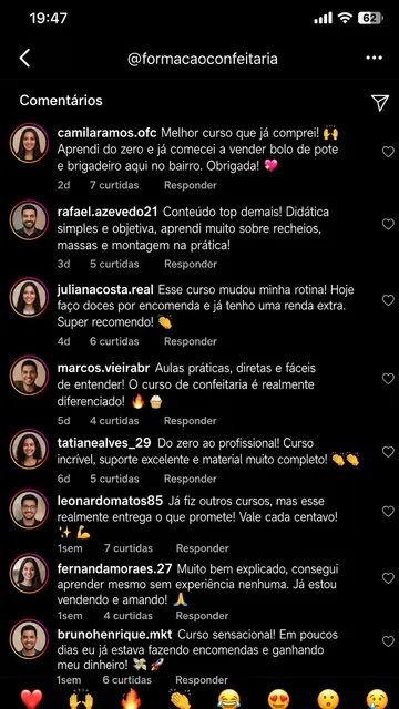 Depoimentos de alunas